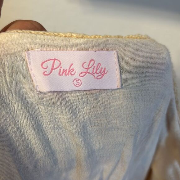 Pink Lily Sleeveless Crochet Mini Dress Small - Picture 2 of 5